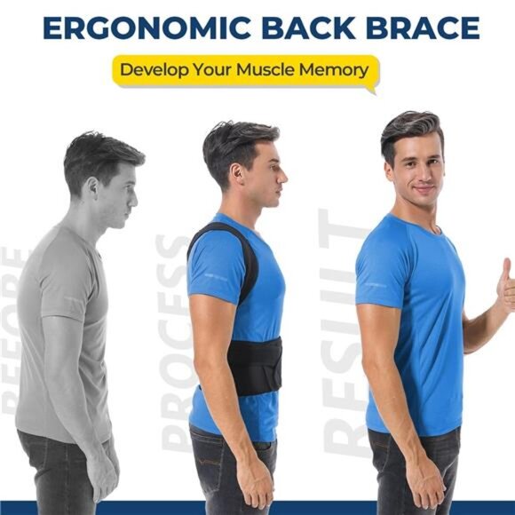 Posture Corrector for Women and Men, Brace for Upper and Lower Back Pain - Picture 2 of 7
